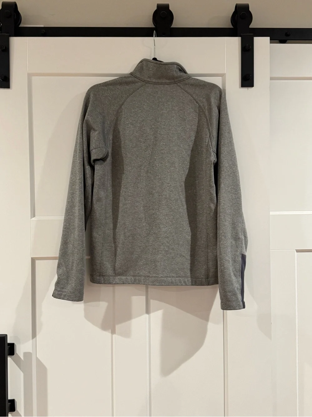 The North Face Men's Gray Half-Zip Performance Pullover with Blue Accents